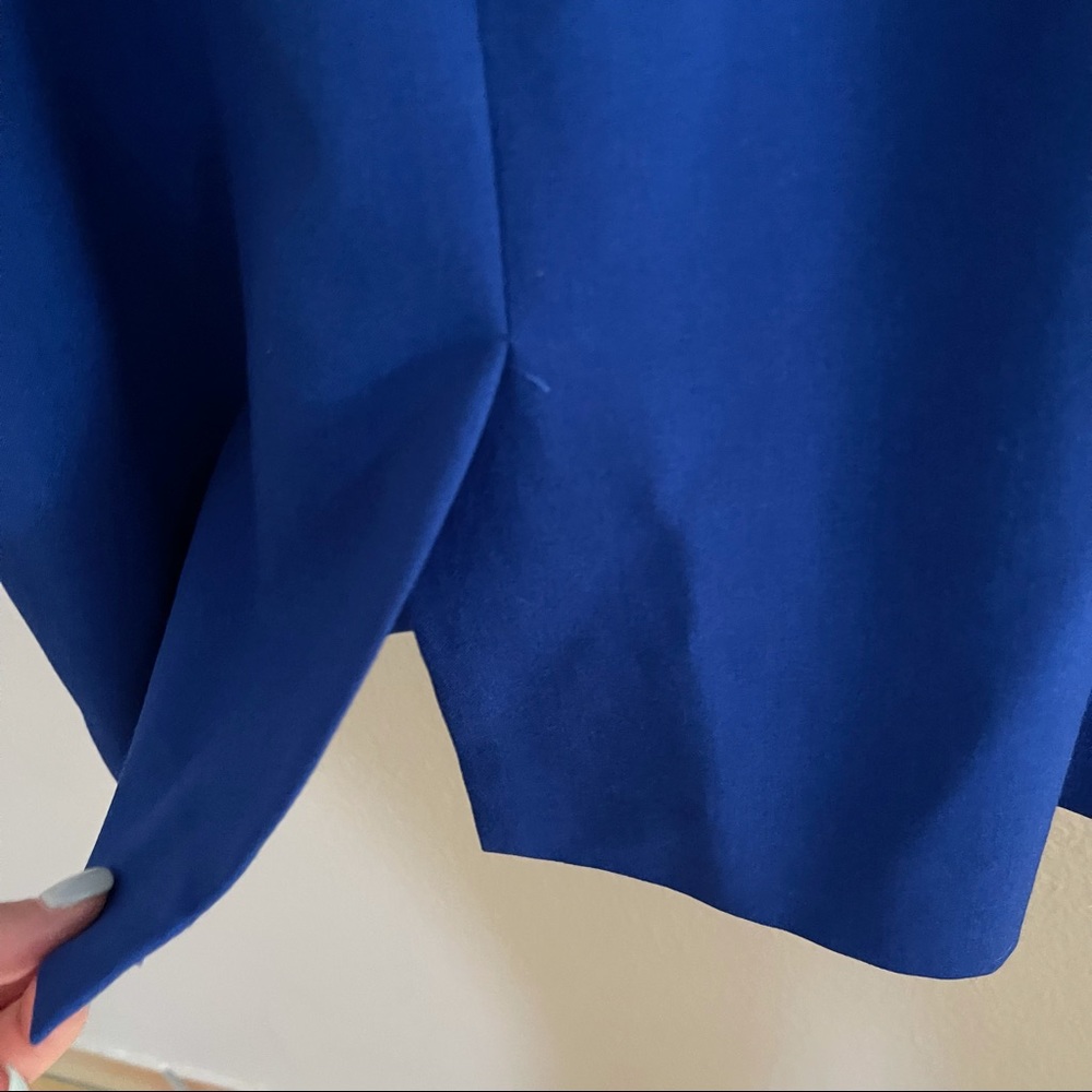 Calvin Klein Blue Scuba Crepe Ruched Dress - Picture 13 of 15